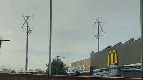 Net Zero Carbon McDonald's restaurant - Market Drayton @McDonaldsUK #windpower #netzero #microwind 