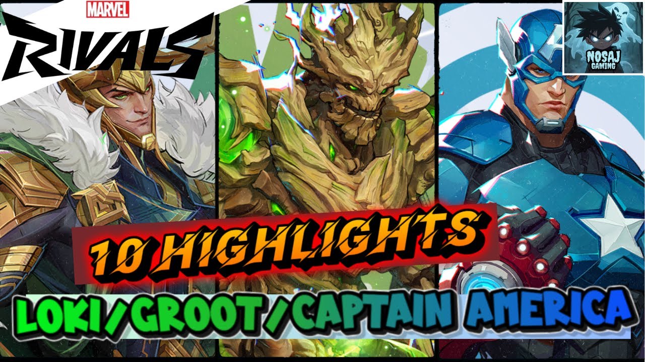 MARVEL RIVALS 10 HIGHLIGHTS LOKI/GROOT/CAPTAIN AMERICA - YouTube
