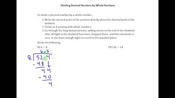 4.4a Dividing Decimals by Whole Numbers