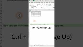 Excel Shortcut: Switch Worksheets Instantly (Ctrl + Page Up/Page Down) #excel #excelshortcuts