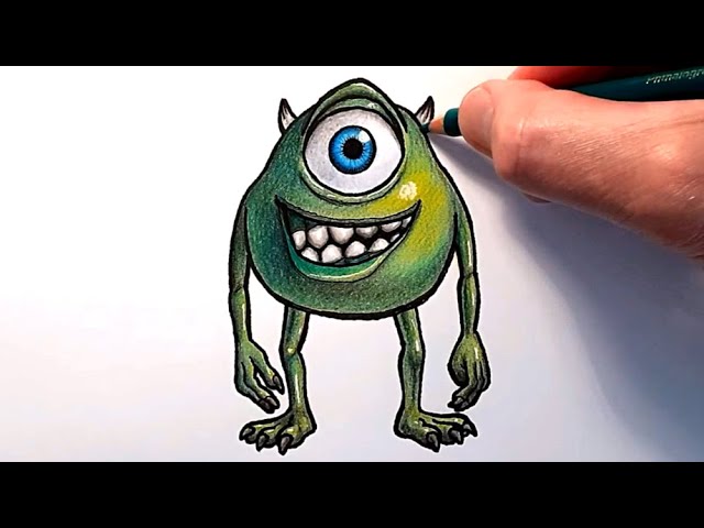 How to draw Bob Razowski from Monsters inc 