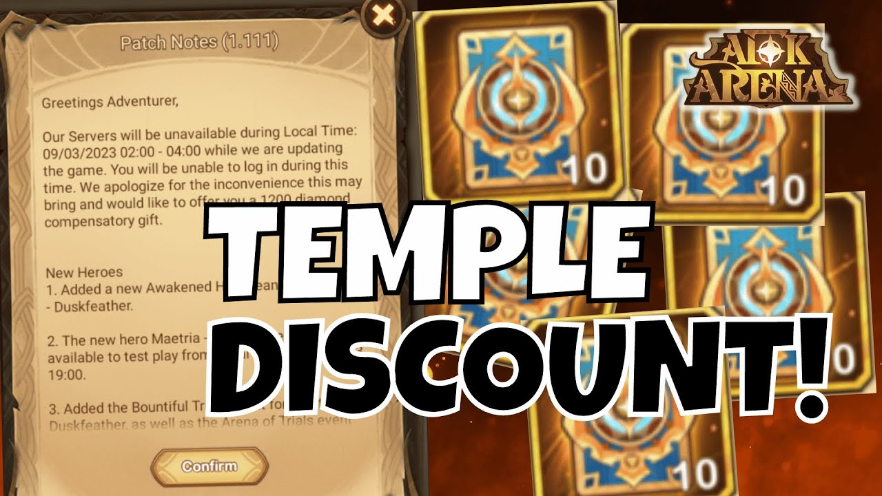 PATCH NOTES 1.111 - NEW EVENTS! [FURRY HIPPO AFK ARENA]