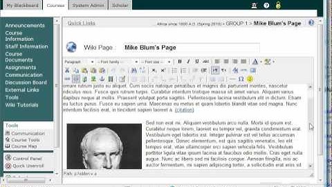 Blackboard Wikis: Link to an internal page