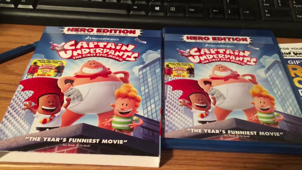 Captain underpants: the first epic movie Blu-Ray unboxing - YouTube