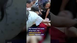 Womans Hair Gets Trapped In Shared Mage Chair At Railway Station In China