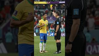 Brazil player lost control!YELLOW CARD.Yellow card for Brazil #brazilianfootballteam #brazilfootball