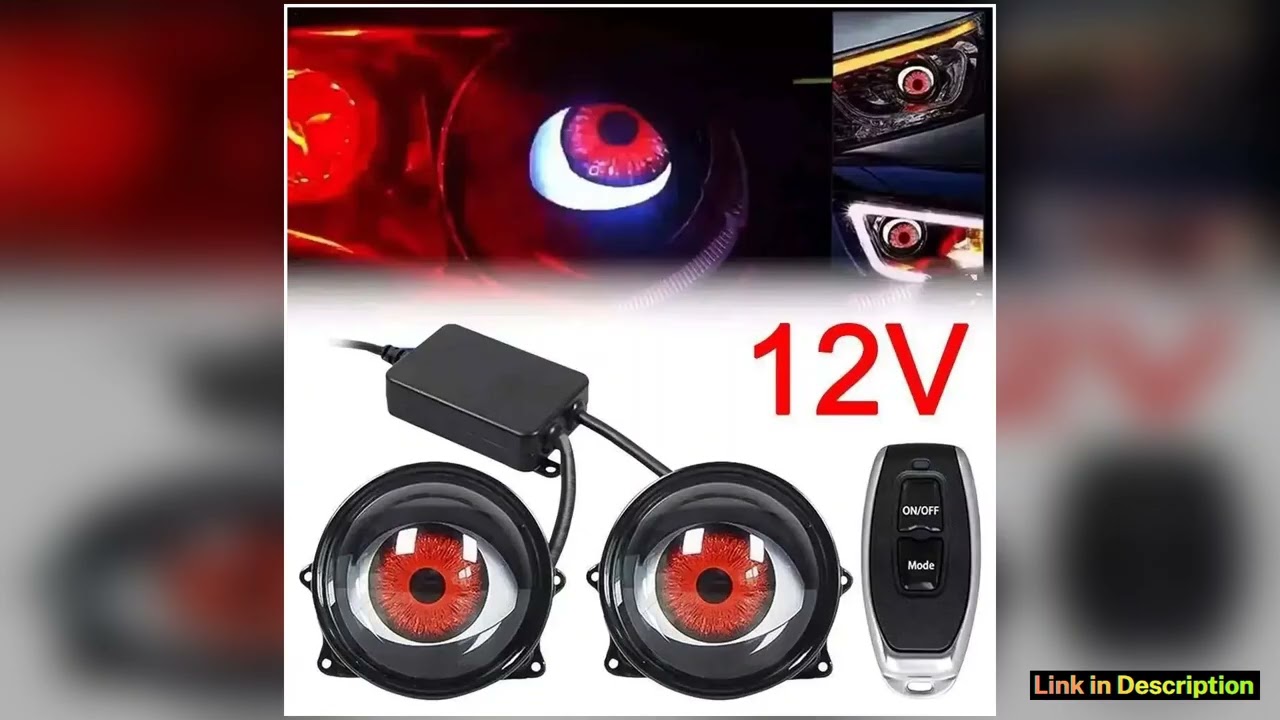 Devil Eye LED Car Light 6 Mode Atmosphere Control Universal Motorcycle Headlight Lens for Interior