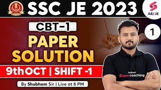 SSC JE Paper Solution 2023 | 9 Oct, Shift-1 | SSC JE Civil Paper Solution by Shubham Sir