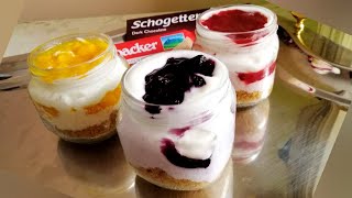 تشيز كيك بارد بدون بيض اوساور كريم او جيلاتين || cheesecake jars