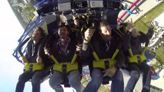 First ride on Banshee at Kings Island with Ryan Jacobs, Stattman, and Fritsch from Q102