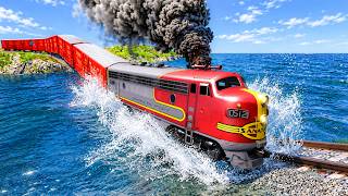 Trains vs River Water Crashes #9 and Cars vs Rails in BeamNG Drive screenshot 5