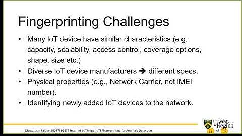 Internet of Things (IoT) Device Fingerprinting for Anomaly Detection