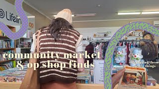 vlog | community craft market | op shop thrift trip and haul