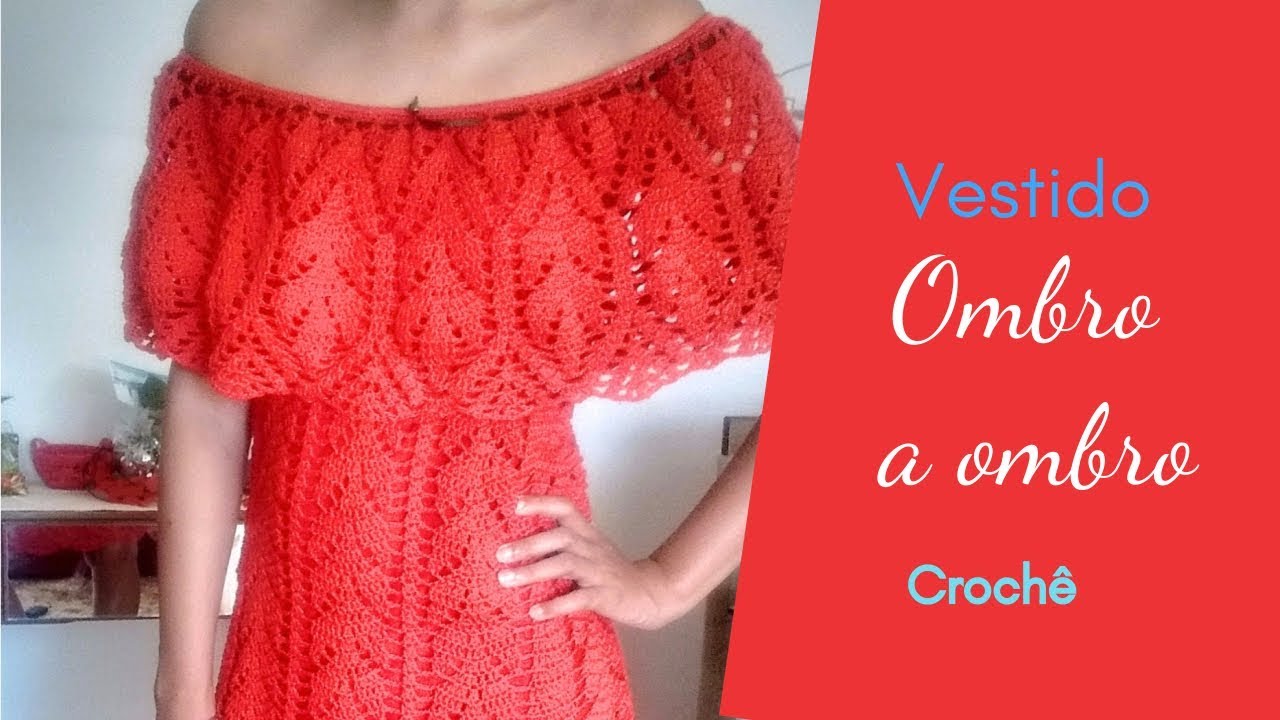 vestido ombro a ombro de croche