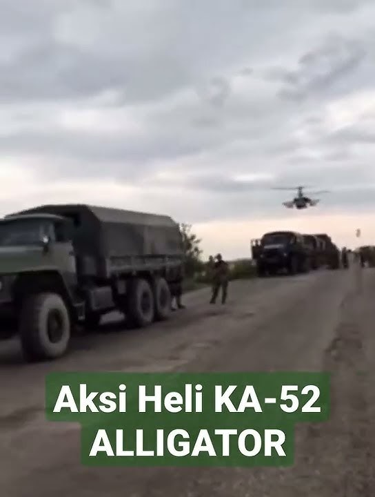 Aksi Heli KA-52 Alligator kawal konvoi pasukan Rusia.