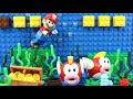 マリオがレゴの海でスイミング？プクプクを捕まえろ！