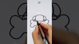 Celebrity Puppy with bone 🦴 drawing for kids #shorts #puppy #drawing #toddlers #artforkids Net Worth