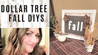 DOLLAR TREE Fall DIYs -  QUICK & EASY FALL Sign, Floral & Pumpkin DIYs