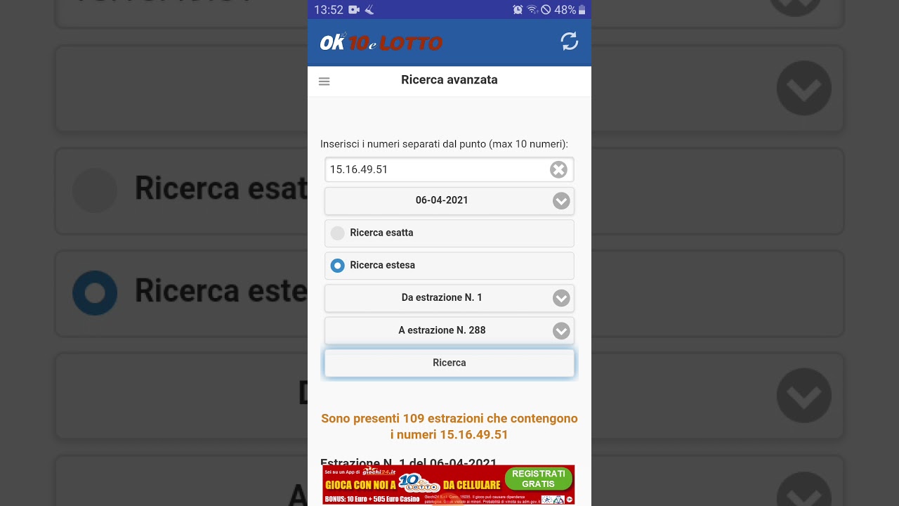 Previsione Lotto 10elotto 5 minuti di Mercoledì 6 Aprile 2021