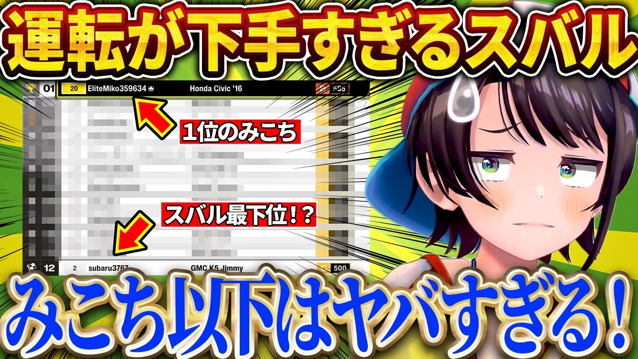 みこちより運転が下手だと知り、ガチで焦るスバルw【さくらみこ/ホロライブ切り抜き】