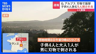 【速報】フランス南東部の公園で子供4人含む5人刃物で刺される　シリア人の男の身柄を拘束｜TBS NEWS DIG