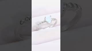 Elegant Silver Ring with Pearlescent Gemstone#silverring #opalring #jewelry #gemstone