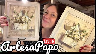 TEM MOLDURAS VELHAS? RESSIGNIFICANDO E TRANSFORMANDO EM ALGO LINDO! | ARTESAPAPO LIVE!