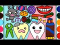 Toothpaste brush dental care set jelly painting  coloring for kids toddlers  mewarnai permen