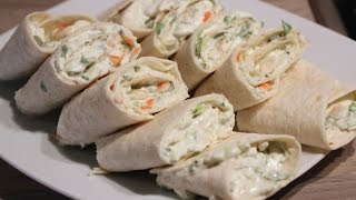 Roulés / wraps aux surimi et fromage frais apéritif ultra rapide