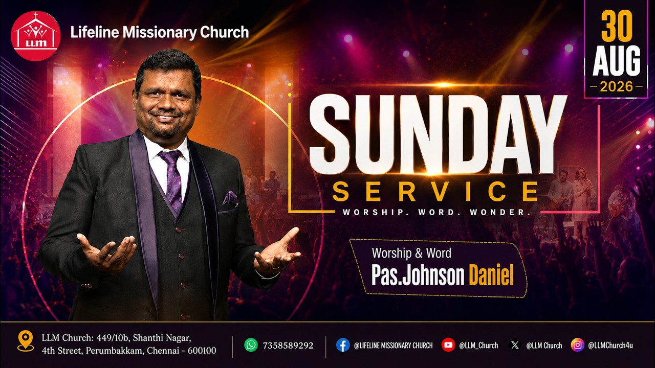 🔴🅻🅸🆅🅴 Sunday Service  | LLM CHURCH | Tamil Service | Pas.Johnson Daniel | Aug 30
