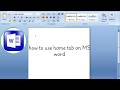 how to use home tab on MS word