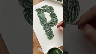 Botanical Letter illustration #art #gouache #artshorts