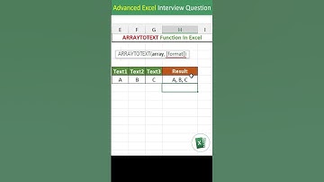 ARRAYTOTEXT function in excel | ARRAYTOTEXT formula in excel | excel interview questions tips tricks