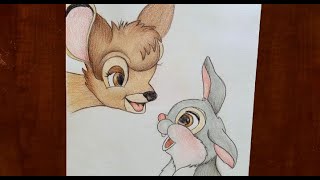 رسم ارنب و غزال بطريقة افلام الكرتون
