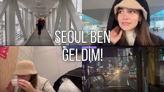 SEOUL BEN GELDİM!✈ valizim kırıldı, yurt turu, Kore’de ki ilk yemeğim #ilaydainseoul day1