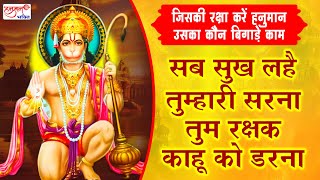 Hanuman ji protects us by listening to this quatrain - All happiness is found in your shelter, you are the protector, why should anyone be afraid?