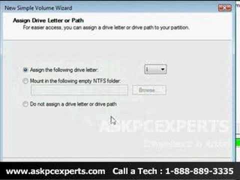 Formatting a Hard Drive for Windows Vista
