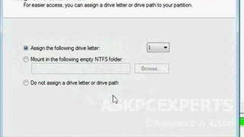 Formatting a Hard Drive for Windows Vista