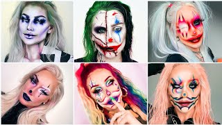 🃏Clown makeup look & tutorial for Halloween🎃joker makeover ideas&tutorial for 2021🃏Makeupcompilation screenshot 4