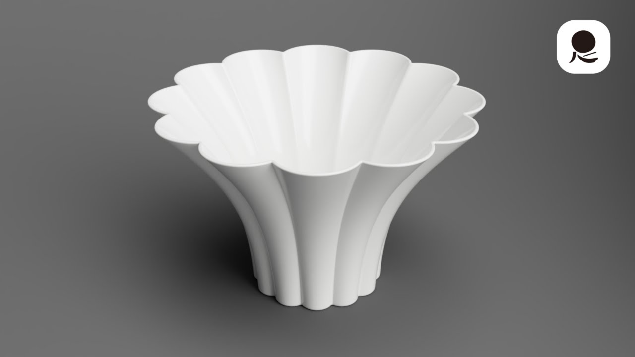 立体設計通信207】Autodesk Fusion 花弁様の花瓶 Petal-shaped vase