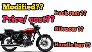 Royal Enfield ES 350X modified, Backrest, Silencer, Handlebar, headlight cost/ price