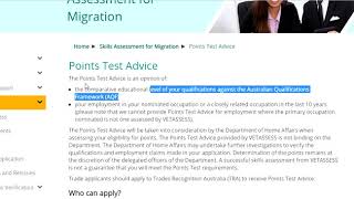 VETASSESS Skill Assessment Point Test Advice