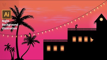 Night scene Vector Illustration-Adobe Illustrator CC Tutorial