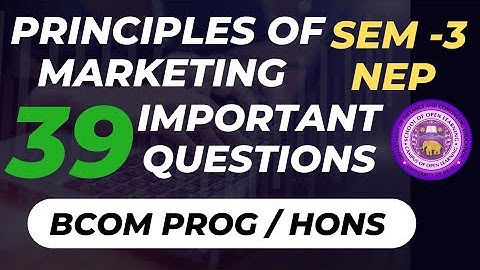 Principles of Marketing Important Questions Bcom Prog/ Bcom hons 3rd Semester NEP Delhi University