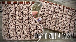 Вяжем из остатков пряжи простой КОВЕР СПИЦАМИ!!! 💥💥💥 How to knit beautiful carpet