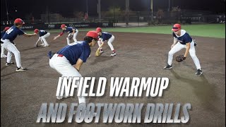 Infield warmup and footwork drills