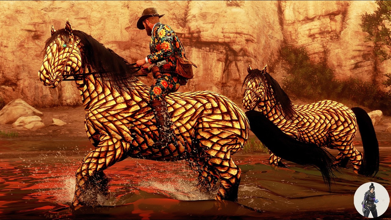 Arthur Morgan Tames 3 Golden Vibrant Scales Horses at Upper Montana River! 🐎✨ RAREST Horse Discovery