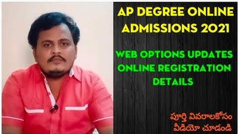 AP Degree Online Admissions 2021, #Web options updates @rajagopalreddykarveti