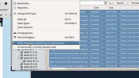 Tutorial for "Reset card scheduling information / progress" Anki add-on