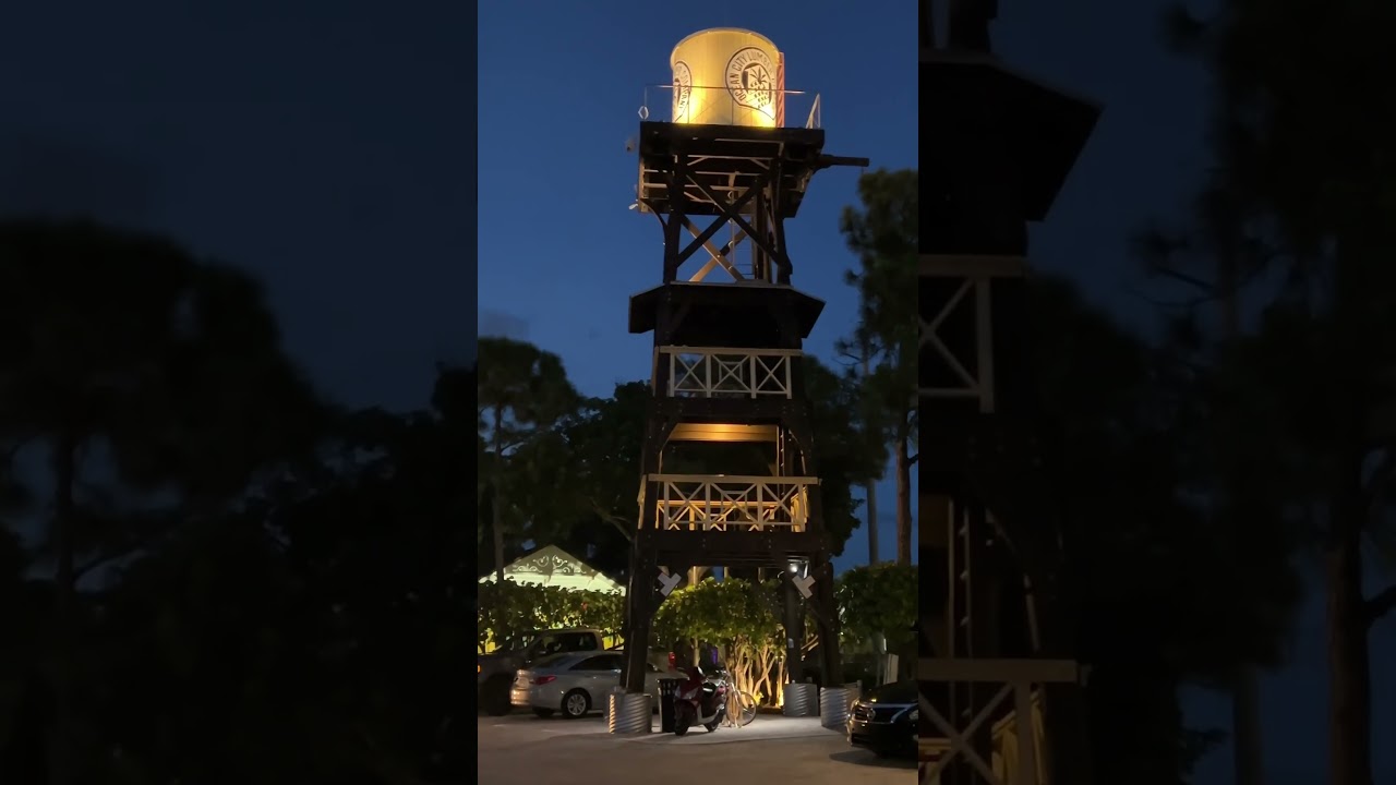 The giant water tower in Delray beach in pineapple Grove ￼